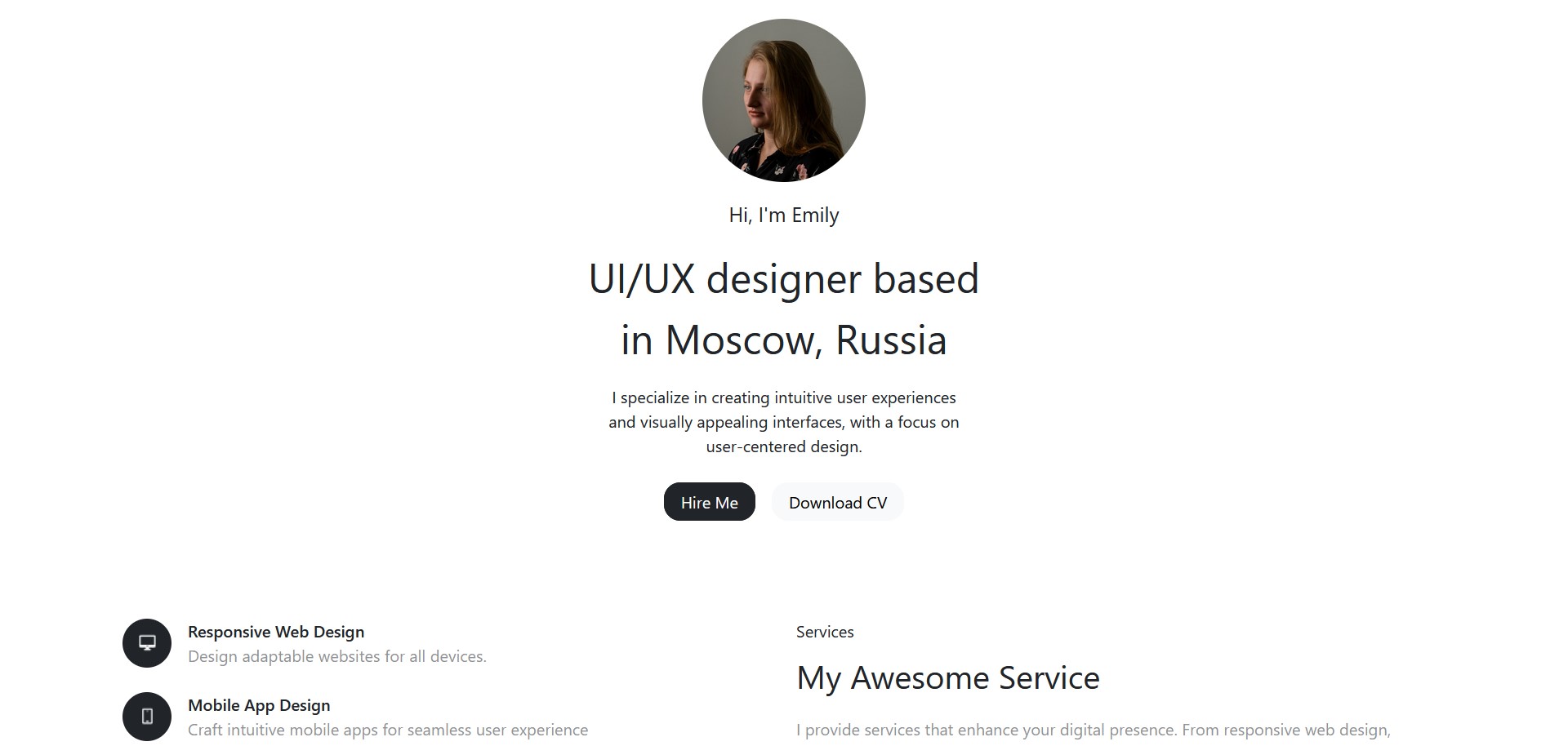 Graphics designer modern website porfolio template